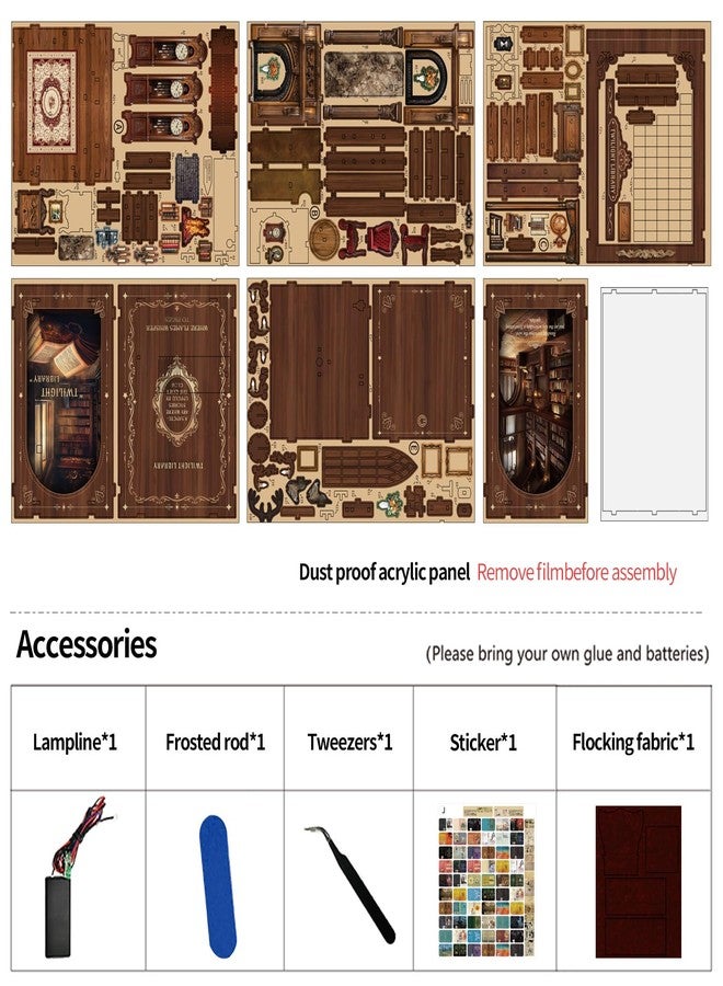 مجموعة AEVORA Book Nook Kits، ألغاز خشبية ثلاثية الأبعاد للكبار، مجموعة بيت الدمى المصغر، مجموعة بناء منزل مصغر، ديكور رف الكتب - هدية مثالية للعائلة والأصدقاء - Image 4